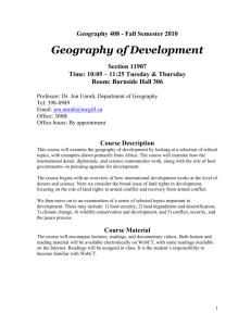 Geography of Development - Environmental Peacebuilding