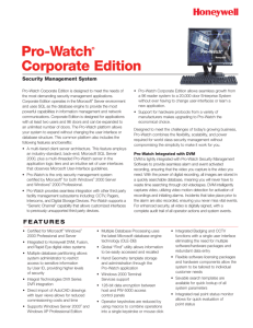 Pro-Watch Corporate Edition - Honeywell Integrated Security