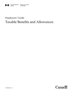 Employer's Guide for Taxable Benefits/Allowances