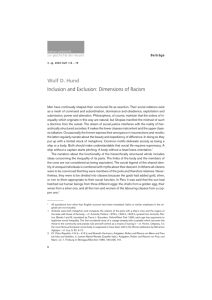 Wulf D. Hund Inclusion and Exclusion: Dimensions of Racism