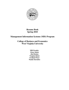 Resume Book Spring 2010 Management Information Systems (MIS