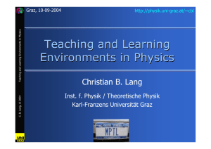 Teaching and Learning Environments in Physics - Karl