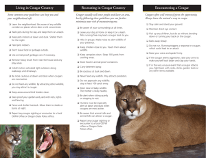 Living in Cougar Country - Oregon Department of Fish and Wildlife
