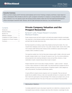 Private Company Valuation and the Prospect