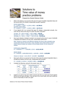Solutions to Time Value of Money Practice Problems - it