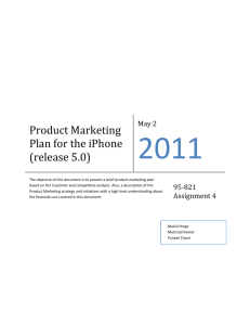 Product Marketing Plan for the iPhone (release 5.0)