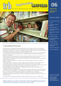 Newsletter 2006 - Teachers Registration Board of South Australia