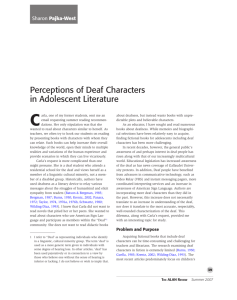 Perceptions of Deaf Characters in Adolescent Literature