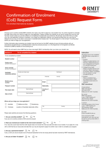 Confirmation of Enrolment (CoE) Request Form