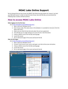 MOAC Labs Online Support