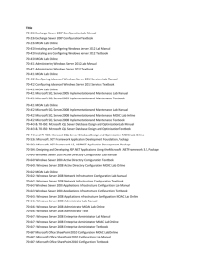 Title 70-236 Exchange Server 2007 Configuration Lab Manual 70
