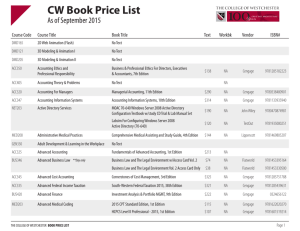 CW Book Price List - College of Westchester