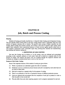 CHAPTER 20 Job, Batch and Process Costing