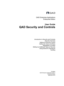 User Guide: Security and Controls