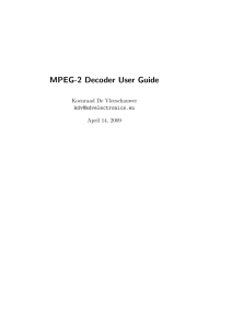 MPEG-2 Decoder User's Guide