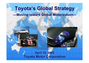 Toyota's Global Strategy Toyota's Global Strategy
