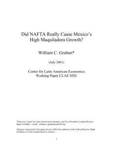 Did NAFTA Really Cause Mexico's High Maquiladora Growth