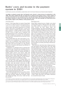 Banks' costs and income in the payment system in 2001