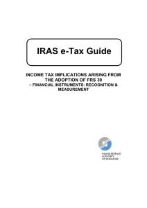 Income Tax Implications Arising from the Adoption of FRS 39