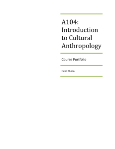 A104: Introduction to Cultural Anthropology