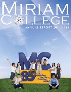 MIRIAM COLLEGE Annual R eport 2011-2012