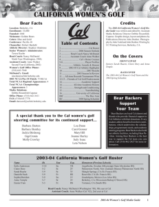 2003-04 California Women's Golf Roster