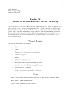 Women's Literature: Individual and the Community