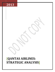Strategic Analysis Of Qantas Airlines