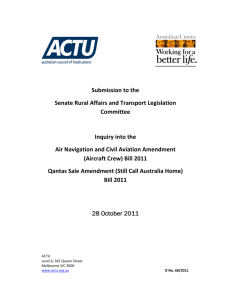 d_68 ACTU Submission to Aviation and Qantas sale amendment bills