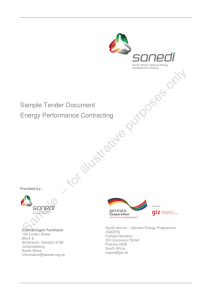 Sample Tender Document Energy Performance Contracting