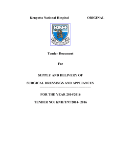 Kenyatta National Hospital ORIGINAL Tender Document For