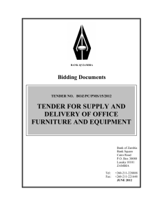 tender for supply and delivery of office furniture