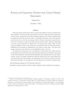 Revision and Cooperation: Evidence from Cournot Duopoly