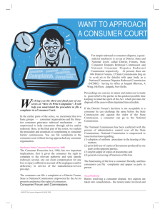 WANT TO APPROACH A CONSUMER COURT?