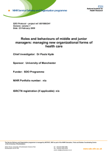 Roles and behaviours of middle and junior managers: managing