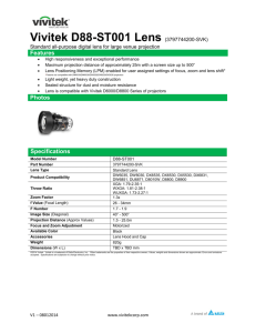 Vivitek D88-ST001 Lens (3797744200-SVK)