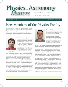 Physicsand Astronomy Matters - Wayne State University Physics