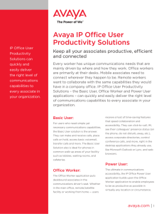 Avaya IP Office User Productivity Solutions