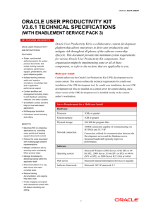 Oracle User Productivity Kit Technical Specifications