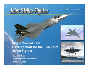 Flight Control Law Development for the F-35 Joint