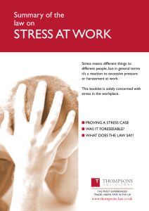 stress at work - Thompsons Solicitors