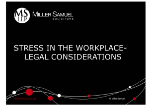 stress in the workplace- legal considerations