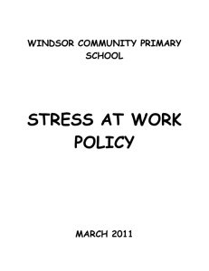 stress at work policy - Windsor Community Primary School