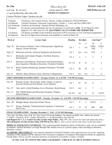 Chemistry 121 - Curriculum and Assessment Services