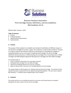 Business Solutions Association Print Cartridge Classes, Definitions