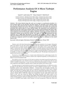 Performance Analysis Of A Micro Turbojet Engine