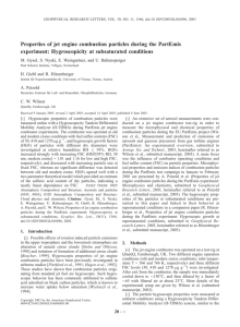 Properties of jet engine combustion particles during the