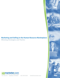 Marketing and Selling in the Human Resource