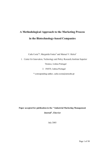 A Methodological Approach to the Marketing Process in the