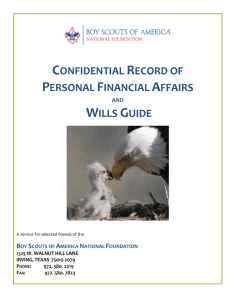 CONFIDENTIAL RECORD OF PERSONAL FINANCIAL AFFAIRS